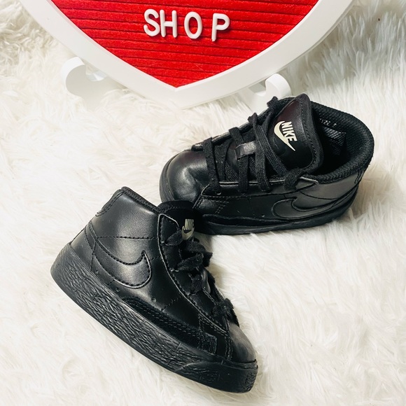 Nike Other - Baby Nike Blazer Triple Black High Top Sneakers